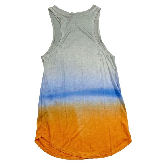 Young Fabulous & Broke Dip Dye Orange Blue Grey Ombre Tank Top Racer Back Sz S - Picture 4 of 10